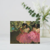 Ballerinas in Pink by Edgar Degas ポストカード (スタンド正面)