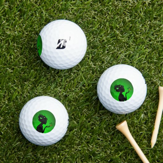 Balles De Golf La femme papillons verts ゴルフボール (インサイチュ 芝生)