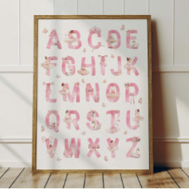 Ballet Alphabet ABC Poster Kids Room Decor ポスター