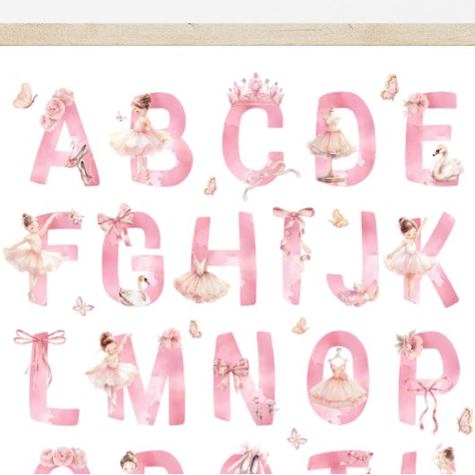 Ballet Alphabet ABC Poster Kids Room Decor ポスター