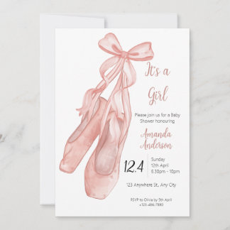 Ballet Baby Shower Invitation for Girls 招待状