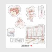 Ballet Bar Teddy Bear Ballet Shoes Fruit Violin  シール (シート)