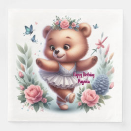 Ballet Bear Birthday Napkins