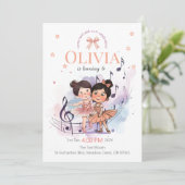 Ballet Birthday Invite – Twirl Party Theme 招待状 (スタンド正面)