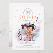 Ballet Birthday Invite – Twirl Party Theme 招待状 (正面/裏面)