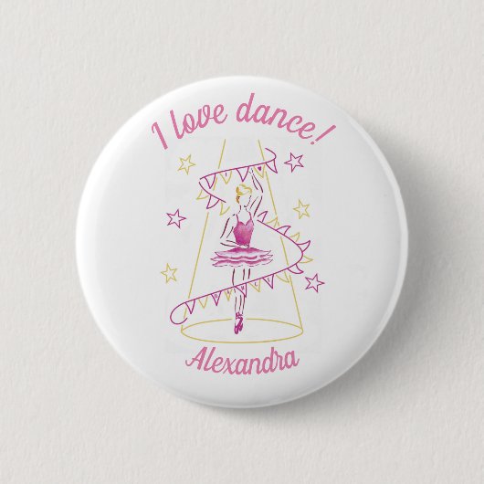 Ballet & Bunting - I Love Dance badge 缶バッジ (正面)
