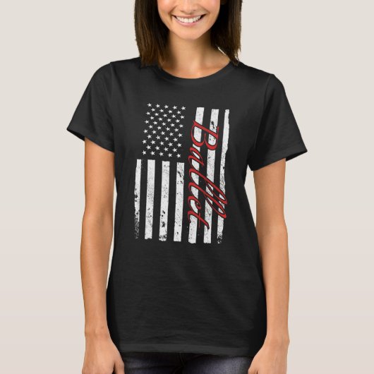Ballet Dancer Ballerina American Flag Dance 2 Tシャツ (正面)