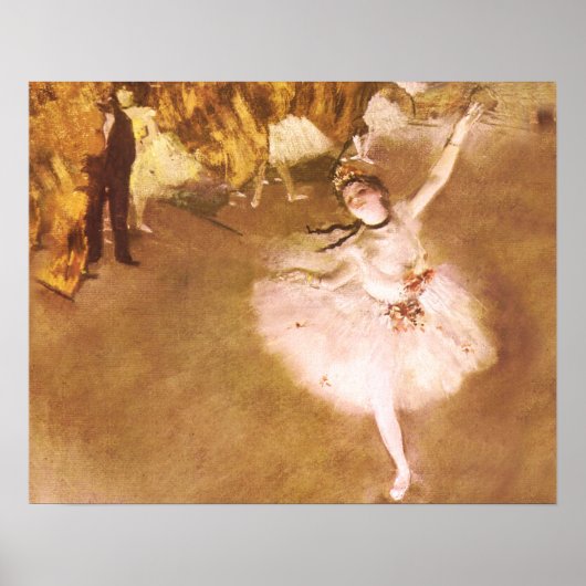 Ballet Dancer Degas Star Painting ポスター (正面)