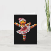 Ballet Dancer Gingerbread Christmas Dance Teacher  カード (正面)
