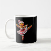 Ballet Dancer Gingerbread Christmas Dance Teacher コーヒーマグカップ (左)