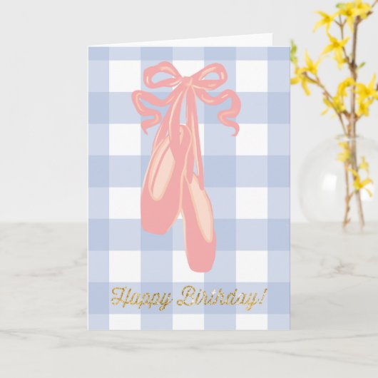 Ballet Dancer Happy Birthday Princess カード (黄色い花)