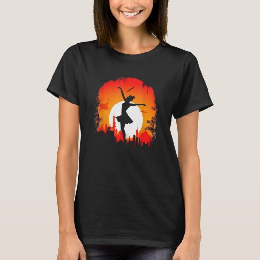 Ballet Dancer Silhouette Ballerina Dancing Women G Tシャツ (正面)