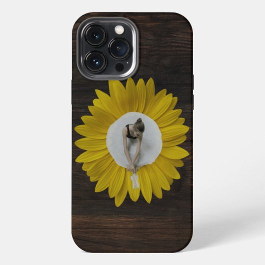 Ballet dancer yellow sunflower iPhoneケース (裏面)