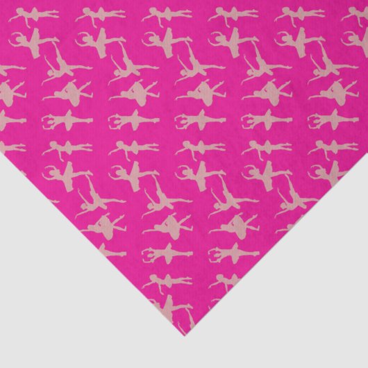 Ballet Dancers Ballerina Pattern Hot Pink 薄葉紙 (詳細)