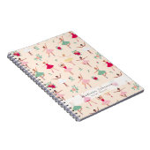 Ballet Dancers Pattern Cute Ballerina Spiral ノートブック (右側)