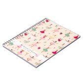 Ballet Dancers Pattern Cute Ballerina Spiral ノートブック (左側)