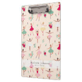 Ballet Dancers Pattern Cute Ballerina Teacher クリップボード (左)