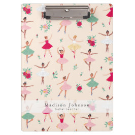 Ballet Dancers Pattern Cute Ballerina Teacher クリップボード