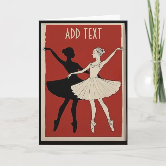Ballet Dancers, personalize add text シーズンカード (正面)
