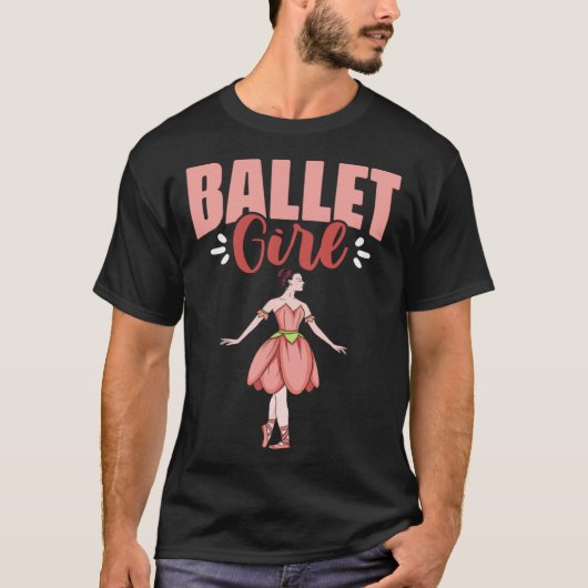 Ballet Girl Ballerina Dancing Ballet Dancer Tシャツ (正面)