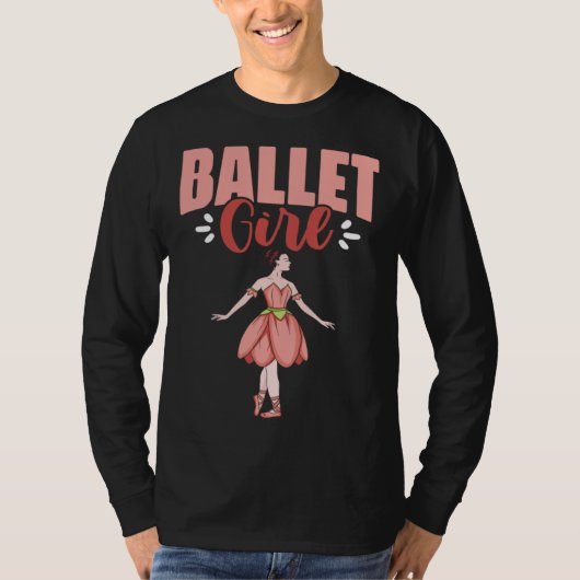 Ballet Girl Ballerina Dancing Ballet Dancer Tシャツ (正面)