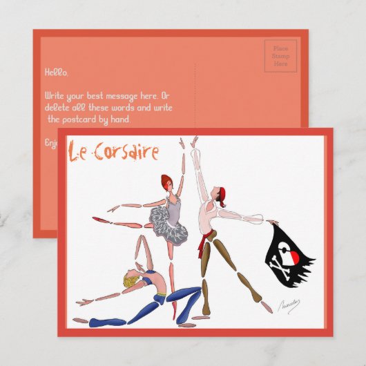 BALLET LE CORSAIRE, GIFT FOR THE BALLETOMANE ポストカード (正面/裏面)