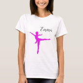 Ballet Pink Add Name Personalized Girl Tシャツ (正面)