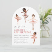 Ballet Pink Tutu Ballerina Girls - 8th birthday 招待状 (スタンド正面)
