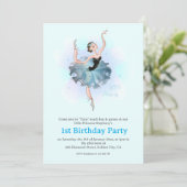 Ballet Princess 1st Birthday Pastel Illustration 招待状 (スタンド正面)