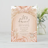 Ballet Princess Girls Fourth Birthday  招待状 (スタンド正面)