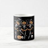 Ballet Pumpkin Skeleton Scary Halloween モーフィングマグカップ (中央)