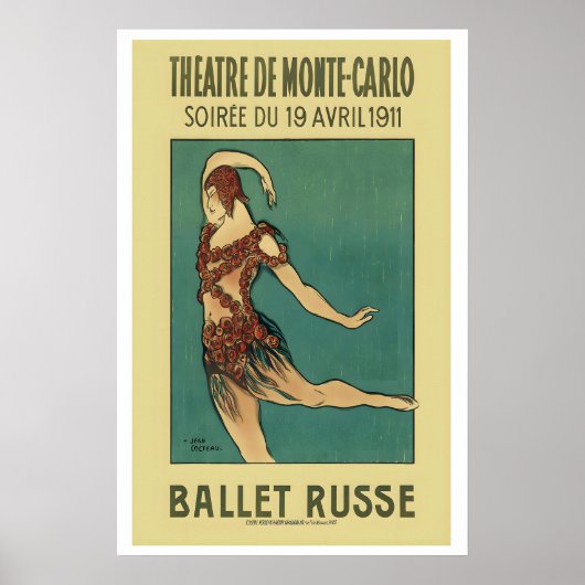 Ballet Russe de Monte Carlo 1911 Paris France ポスター (正面)