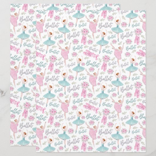 Ballet Scrapbook Paper (正面/裏面)