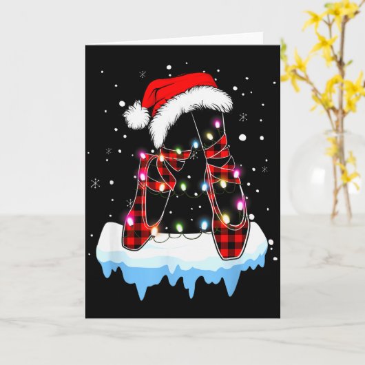 Ballet Scute Ss Cute Sss Christmas Lights Santa Ba カード (黄色い花)