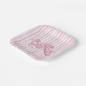 Ballet Shoes and Roses Pink ペーパープレート (傾斜あり)