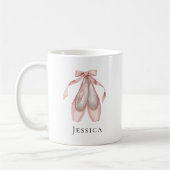 Ballet Shoes Personalized コーヒーマグカップ (左)