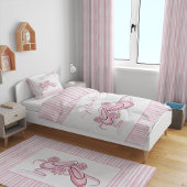 Ballet Shoes Pink and White Watercolor Stripes 枕カバー