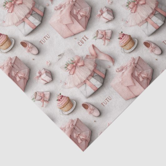 Ballet Slippers and Tutus in Soft Pink Elegance 薄葉紙 (詳細)