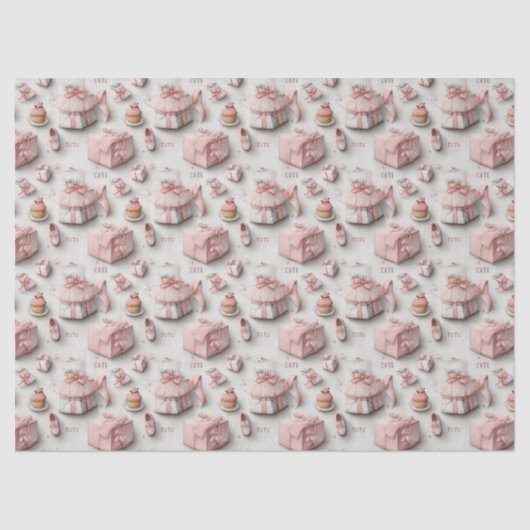 Ballet Slippers and Tutus in Soft Pink Elegance 薄葉紙 (正面)