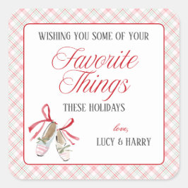 Ballet Slippers Favorite Things Christmas スクエアシール