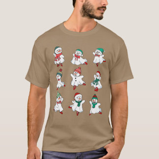 Ballet Snowman Christmas Christmas girl Tシャツ