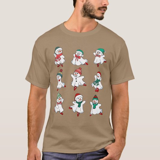 Ballet Snowman Christmas Christmas girl Tシャツ (正面)
