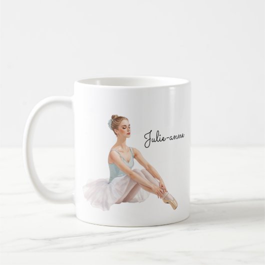 Ballet Woman Personalized  コーヒーマグカップ (左)