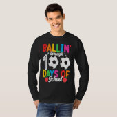 Ballin' Through 100 Days Of School  Soccer Boys Ki Tシャツ (正面フル)