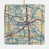 Ballinger TXヴィンテージマップ セラミックオーナメント (裏面)