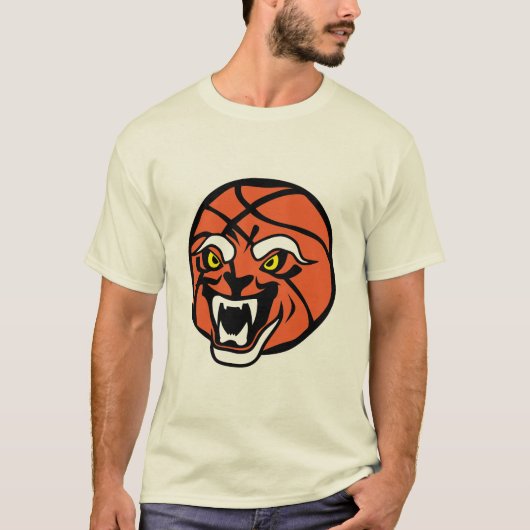 ballon basketball face cartoon gueule ouverte fero tシャツ (正面)