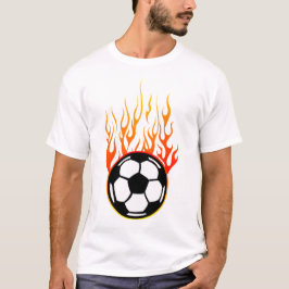 ballon football flamme feu flame logo 3110_A Tシャツ