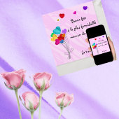 Ballons cœurs papier - Bonne fête maman カード