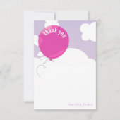 BALLOON はっきりした thank you note purple sky pink 招待状 (正面)