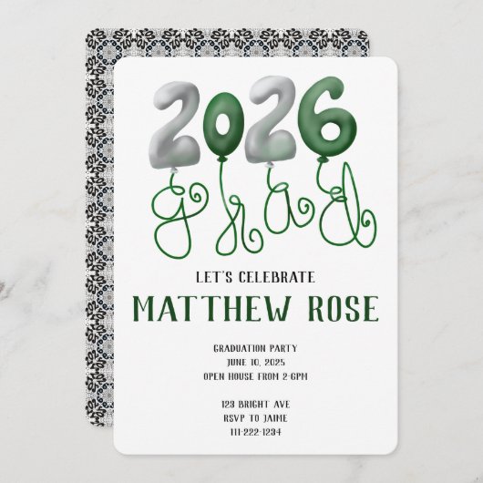 Balloon 2025 Grad Invitation 招待状 (正面/裏面)